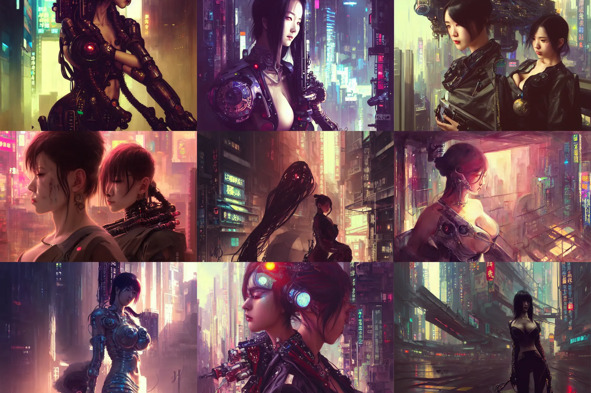 Prompt: ultra realistic beautiful cyberpunk kowloon techno art, beautiful alluring anime woman, sci - fi, fantasy, intricate, elegant, highly detailed, digital painting, artstation, concept art, smooth, sharp focus, illustration, art by wlop and artgerm and alphonse mucha and tian zi and krenz cushart and greg rutkowski and allen william