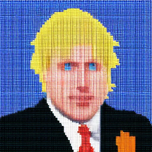 Image similar to Boris Johnson pixel art