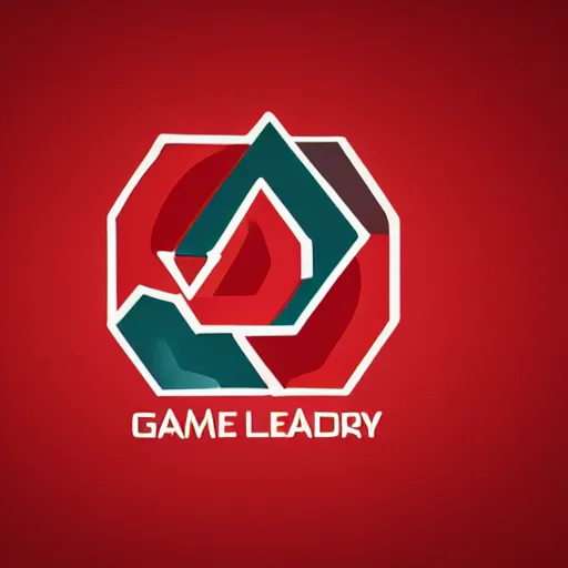 Prompt: modern logo for a game company. red