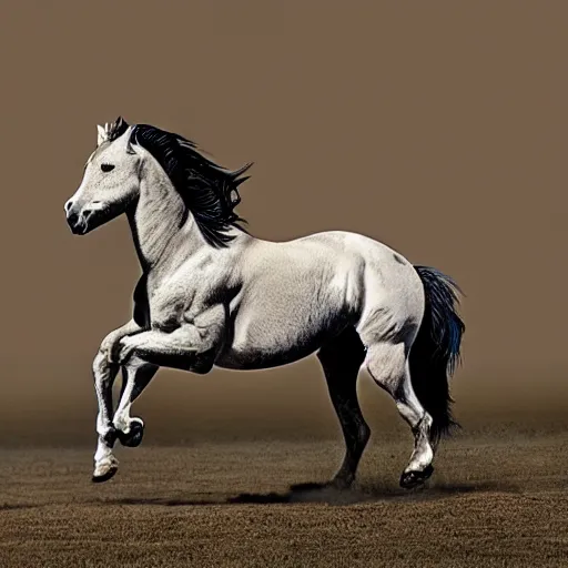 Prompt: a galloping wild horse, by xu-beihong