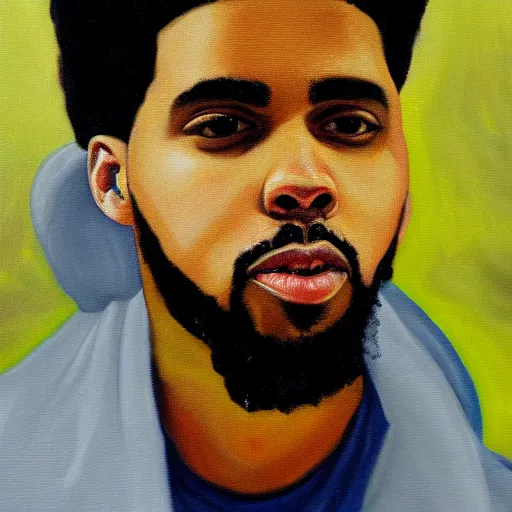 Image similar to oil painting of jcole