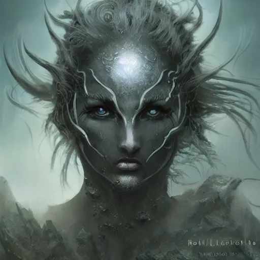 Image similar to kerli koiv as a earth elemental, darkwave, darksynth, concept headshot art, sharp, digital matte painting, art by luis royo, greg rutkowski, wlop, dramatic lighting, trending on artstation