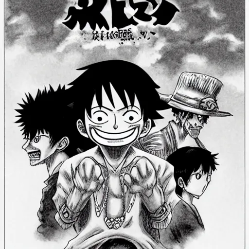 Prompt: [ luffy mustache ] ( by kentaro miura )