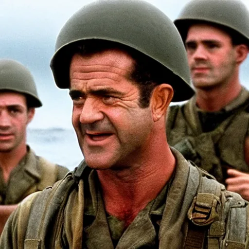 Image similar to Mel Gibson starring in saving private Ryan