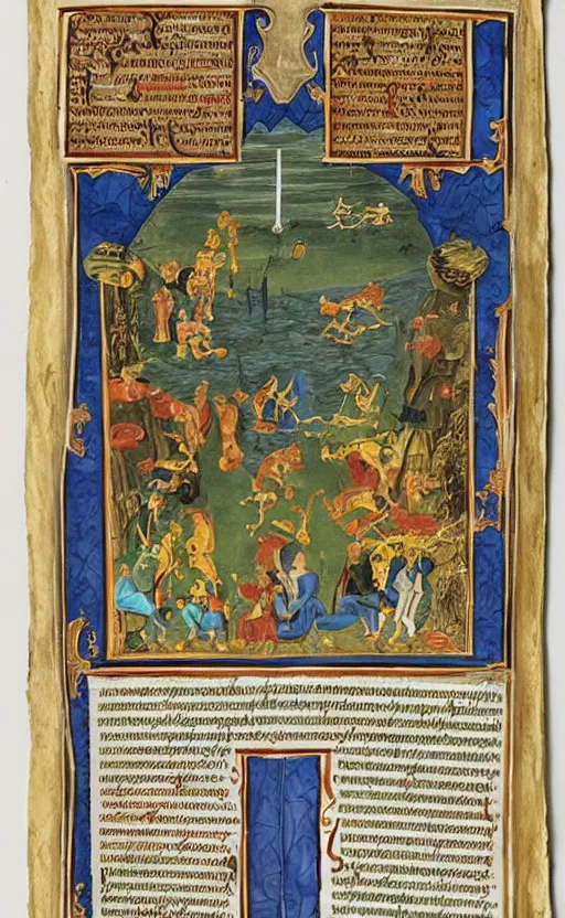 Image similar to illuminated manuscript of the story of the Matrix