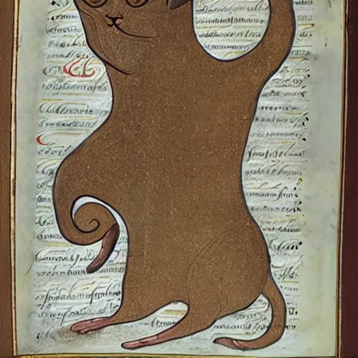 Prompt: an illuminated manuscript of a cat