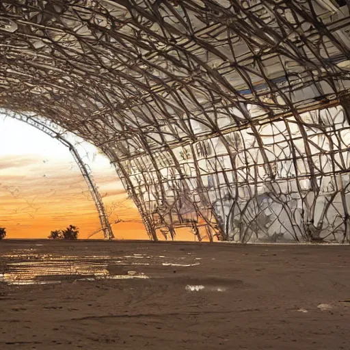 Image similar to a beautiful landscape inside one of the structures from the halo array