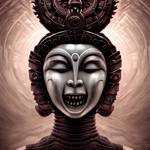 Image similar to naraka buddhist demon korean female, happy female alien, tubular creature, blood vesels, no face, dystopian surrealism, alex ries zdzisław beksinski, symmetrical long head, smooth marble surfaces, smooth marble surfaces, detailed ink illustration, detailed ink illustration, raiden metal gear, cinematic smooth stone, deep aesthetic, concept art, intricate