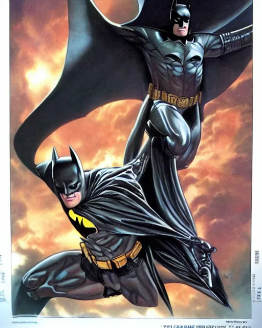 Image similar to batman, airbrush, drew struzan illustration art, key art, movie poster