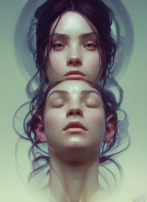 Image similar to beautifull, by greg rutkowski, symmetry, concept art by artgerm, distance render portrait of a hyper realistic, pixar, intense, epic, powerfull, alphonse mucha, octane render, highly detailed, high quality, 8 k, soft lighting, path traced, and uang guangjian and gil elvgren, symmetry!!