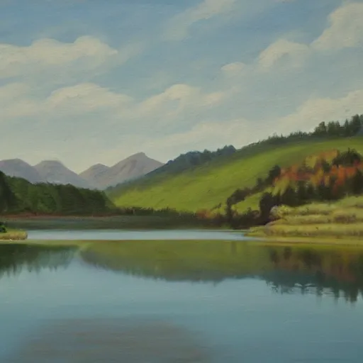 Prompt: painting of the humantay lake