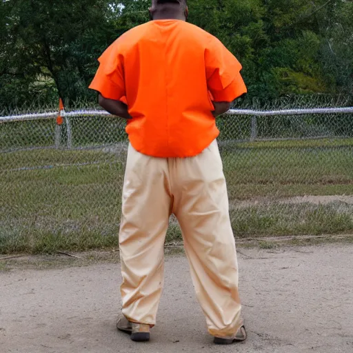 Image similar to bull wearing orange inmate clothes