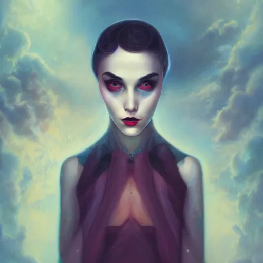 Image similar to a portrait in the style of anna dittmann and tom bagshaw and virgil finlay.