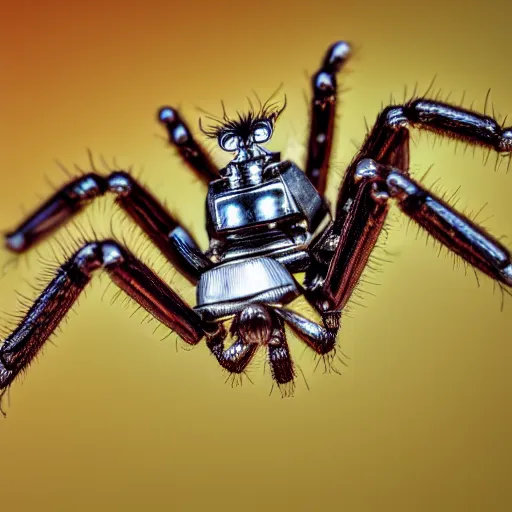 Image similar to macro photograph of a miniature mechanical spider