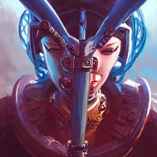 Image similar to cyberpunk viking helmet mask warrior goddess robot ninja fantasy, art gta 5 cover, official fanart behance hd artstation by jesper ejsing, by rhads, makoto shinkai and lois van baarle, ilya kuvshinov, ossdraws