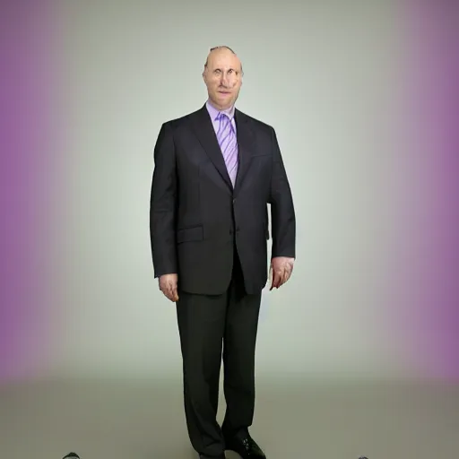 Image similar to augustus aloysius corporate portrait, senior sales marketing acquisitions ceo executive vp, purple green color scheme, professional studio lighting, hyperreal detailed lifelike facial features, corporate portraiture photographed by andreas gursky