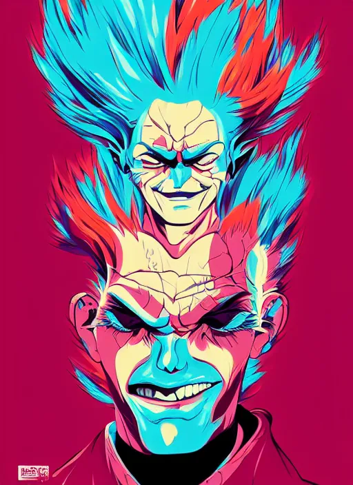 Image similar to delirium face portrait of hisoka by petros afshar, tom whalen, laurie greasley