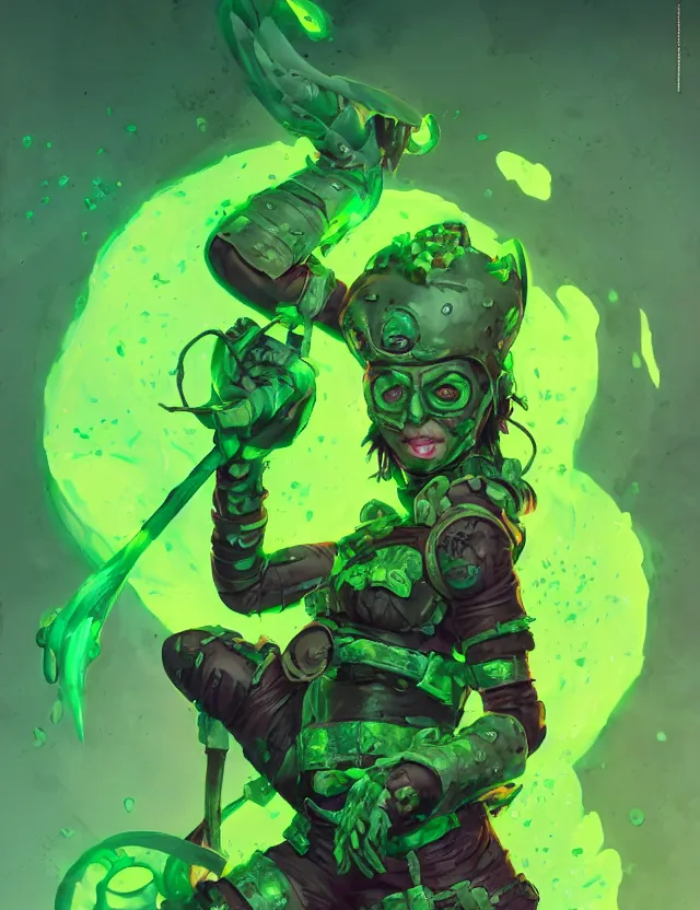 Prompt: toxic avenger in jade coloured cyberpunk toxic slime with green flames, by frank fazetta and peter mohrbacher, trending on artstation, digital art, 4 k resolution, detailed, high quality, hq artwork, character concept, character full body portrait, leather boots