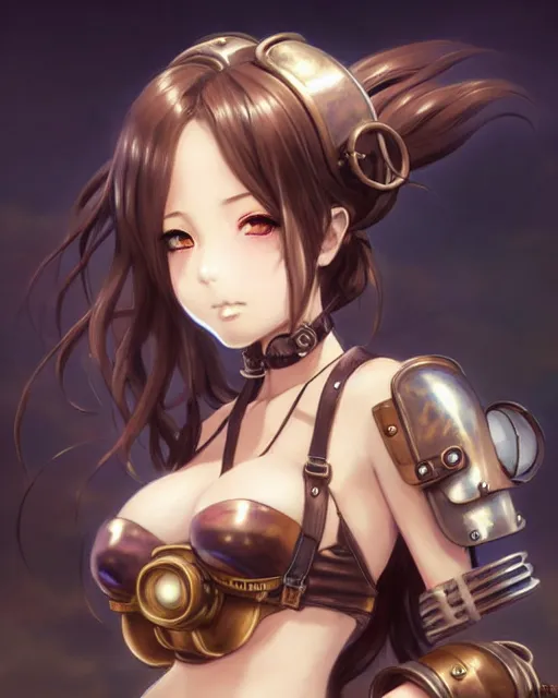 Prompt: portrait Anime Girl in bikini armor steampunk cute-fine-face, pretty face, realistic shaded Perfect face, fine details. Anime. Bioshock steampunk realistic shaded lighting by katsuhiro otomo ghost-in-the-shell, magali villeneuve, artgerm, rutkowski Jeremy Lipkin and Giuseppe Dangelico Pino and Michael Garmash and Rob Rey