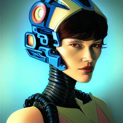 Image similar to 5 0 7 7 autobot bender c 4 d 3 d beautiful portrait by charles vess and james jean and erik jones and rhads, inspired by ghost in the shell, beautiful fine face features, intricate high details, sharp, ultradetailed