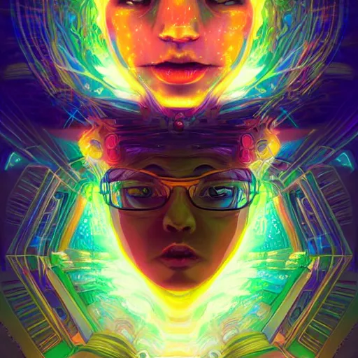 Image similar to skill magic geek inside matrix deepdream radiating a glowing aura stuff loot legends stylized digital illustration video game icon artstation lois van baarle, ilya kuvshinov, rossdraws,