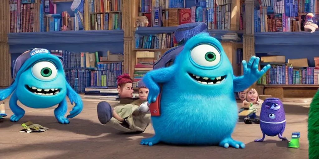 Image similar to giant slug attacking students in spacious laboratory, monster university, monsters university 2 0 1 3