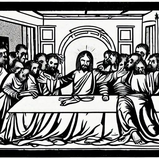 Prompt: jesus slapping your mom at the last supper