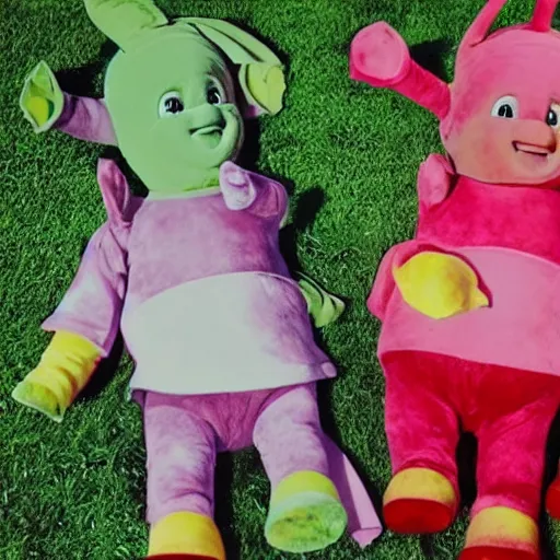 Image similar to really wrinkled old Teletubbies