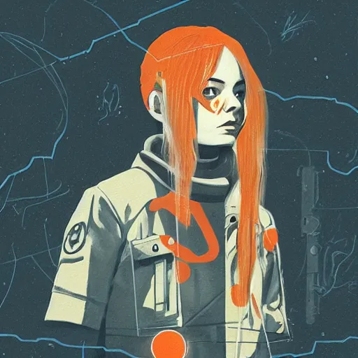 Image similar to Elle Fanning in Fallout 3 and Prey surrounded by glowing orange radiation picture by Sachin Teng, asymmetrical, dark vibes, Realistic Painting , Organic painting, Matte Painting, geometric shapes, hard edges, graffiti, street art:2 by Sachin Teng:4