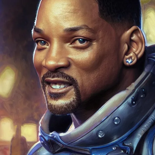 Image similar to epic portrait of will smith, detailed, digital painting, artstation, concept art, donato giancola, joseph christian leyendecker, wlop, boris vallejo, breathtaking, high details, extremely detailed, establishing shot, artistic, hyper realistic, octane render