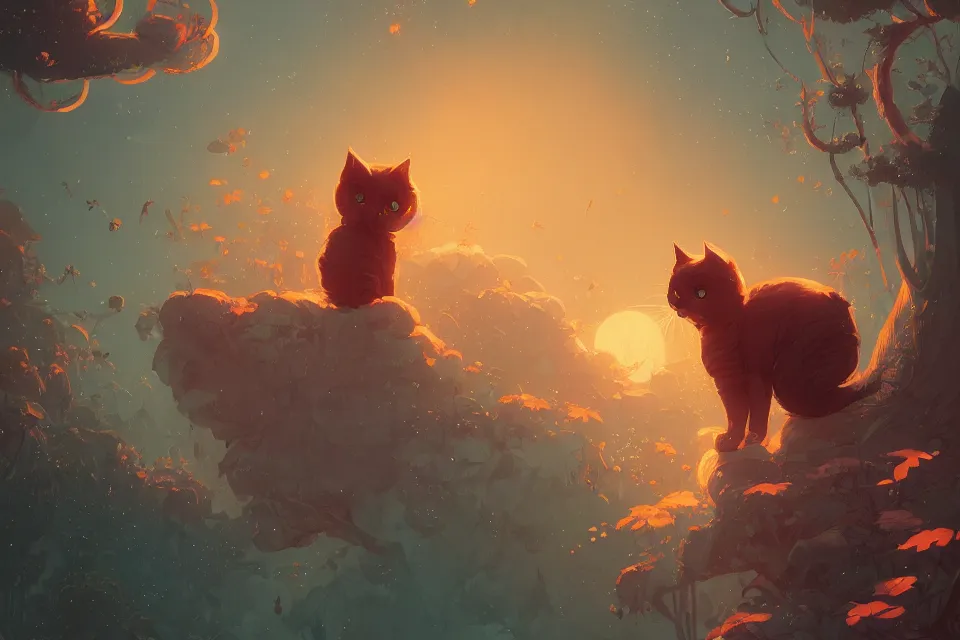 Image similar to cute cat, by victo ngai and andreas rocha and greg rutkowski, trending on artstation, unreal engine, 8 k hd wallpaperjpeg artifact, blur, artfact