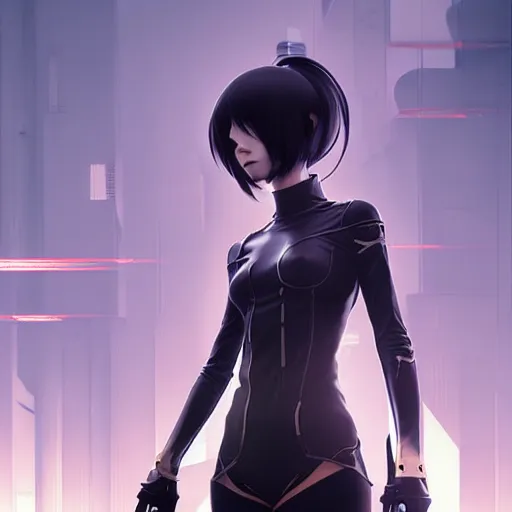 Image similar to realistic render zero from drakengard 3 by ross draws, futuristic dystopian city by ilya kuvshinov, digital art by ross tran, extreme intricate details, composition by sana takeda, lighting by greg rutkowski