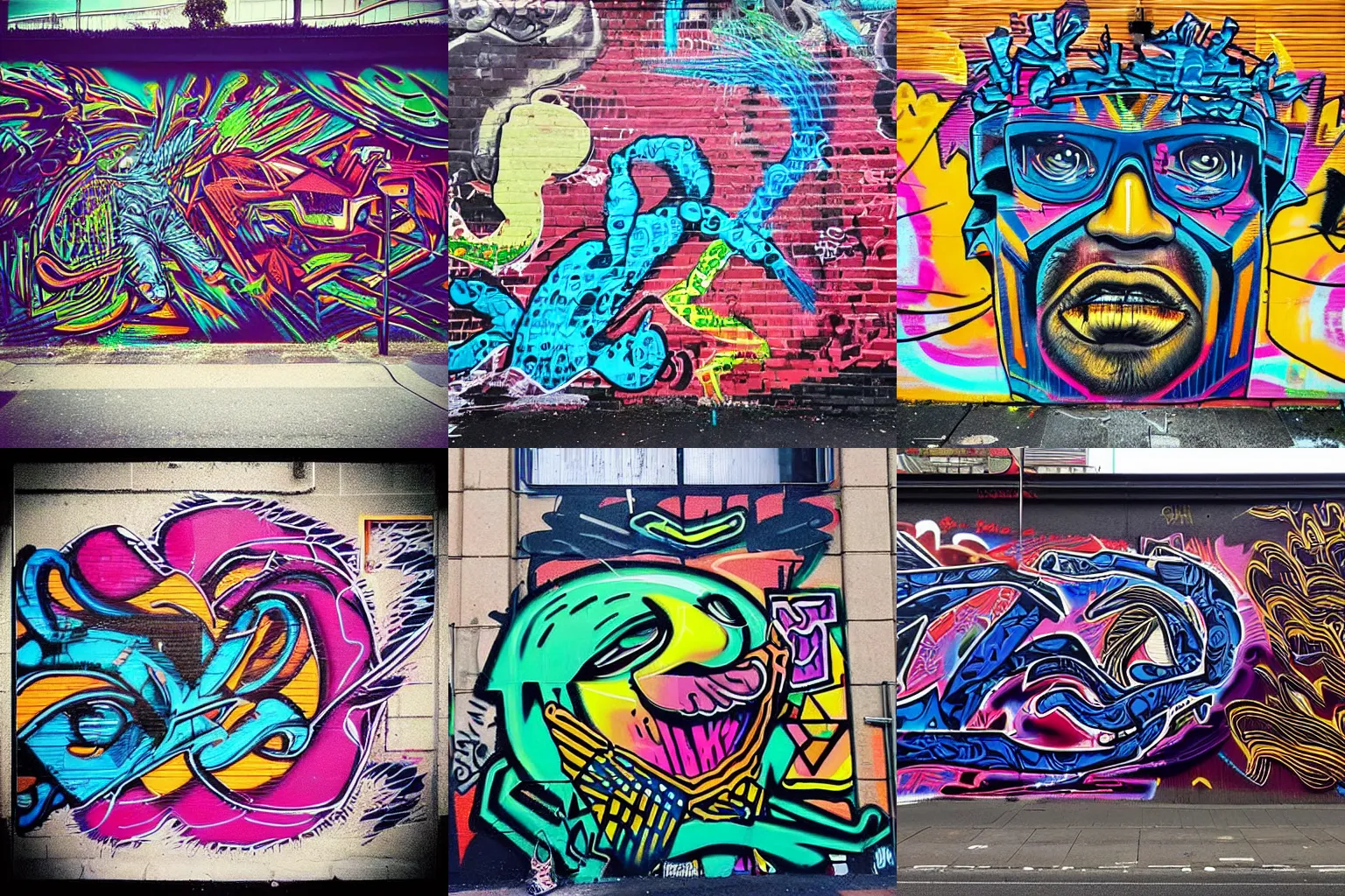 Prompt: “wildstyle street art, Melbourne”