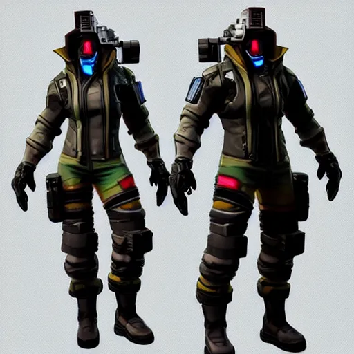 Prompt: cyberpunk mercenary fortnite character