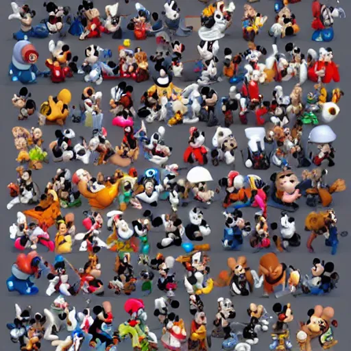 Image similar to Disney special consisting of Mickey Mouse, Star Wars Jedis and other franchise characters, photorealistic, highly detailed, trending on artstation, pixel art