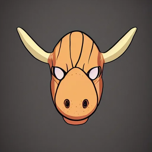 Image similar to 2d simplified triceratops head cute, popular on artstation, popular on deviantart, popular on pinterest