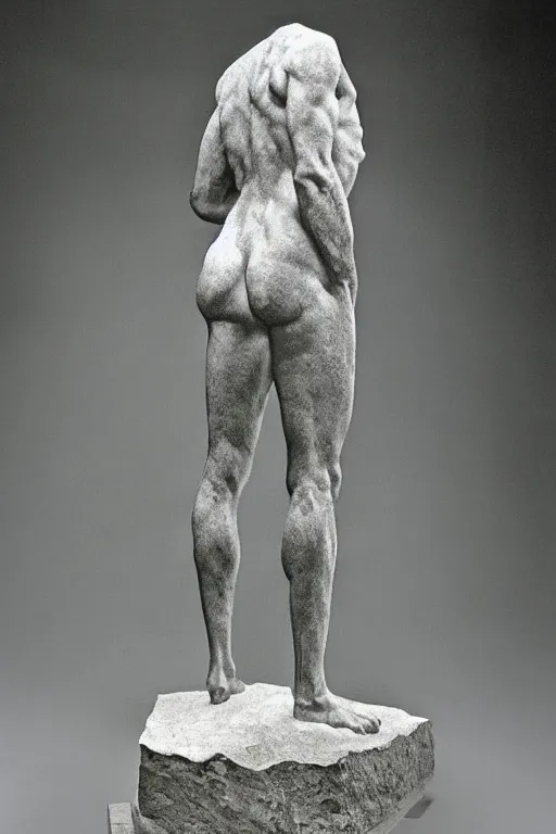 Image similar to full body, sigmund freud sculpture by auguste rodin