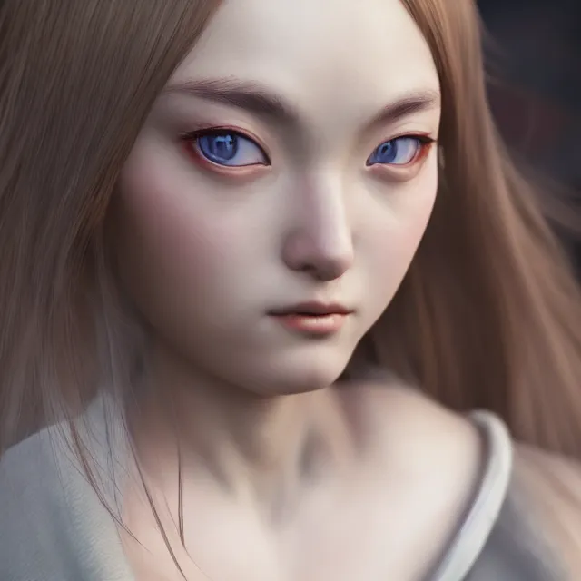 Prompt: perfectly centered close up portrait, anime goddess, candid photography, by leonardo da vinci, highly detailed, character concept, unreal engine 5