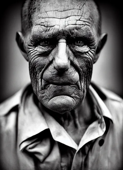 Image similar to handsome anthropomorphic mangle by lee jeffries, gelatin silver process