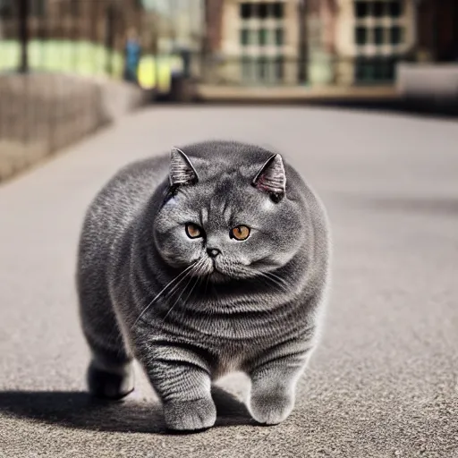 Prompt: a fluffy roadster made of British Shorthair, cool, 4k, hd, highly detailed