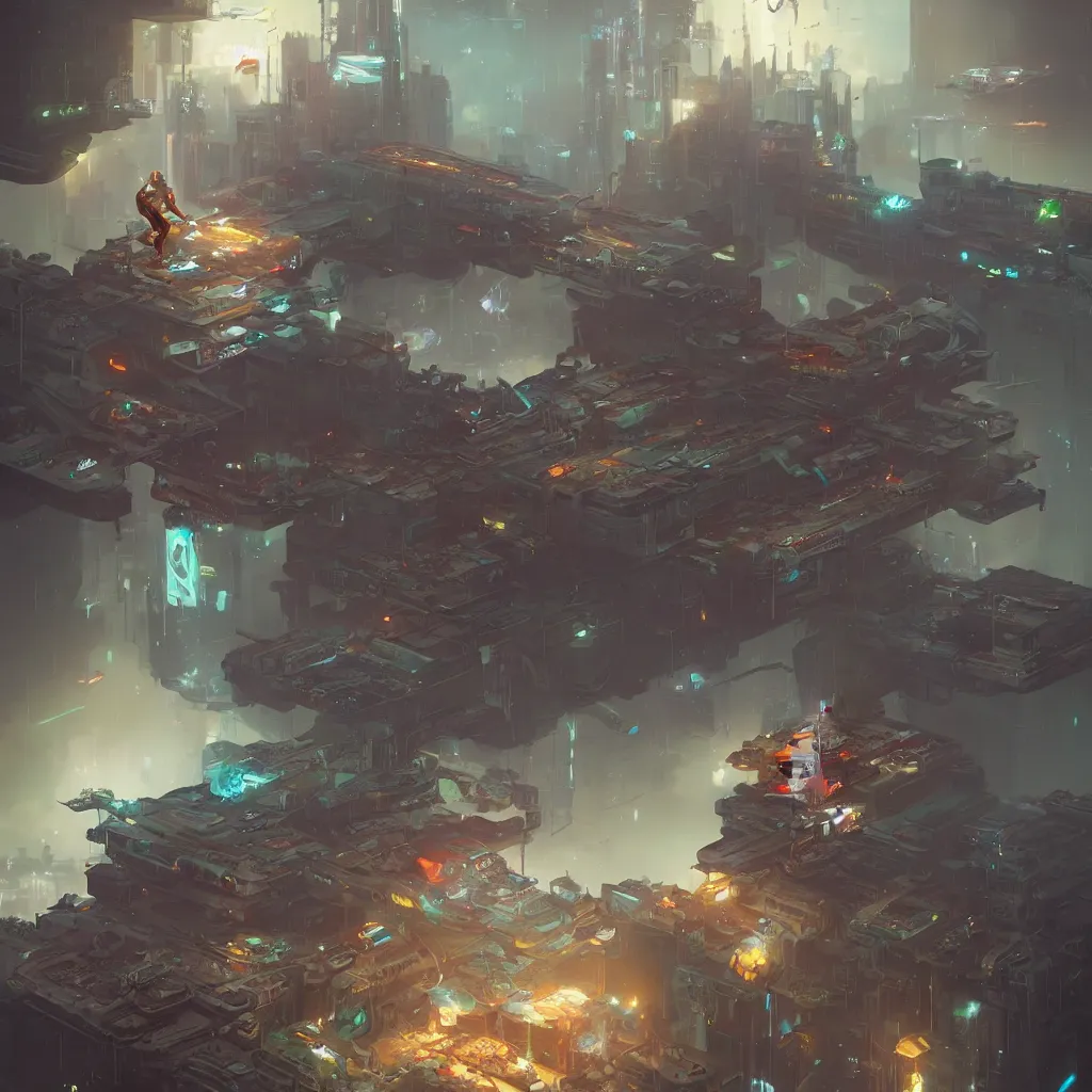 Image similar to cyberpunk hawking by peter mohrbacher and dan mumford and nekro, cgsociety, volumetric light, 3 d render