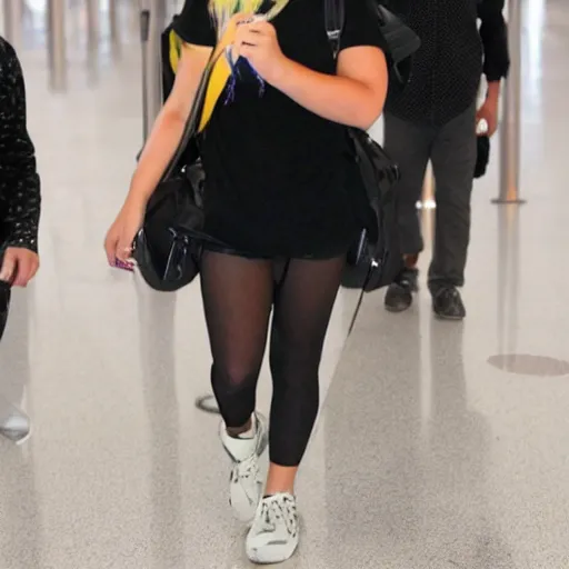 Image similar to Sia Furler at the airport