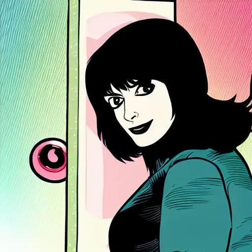 Prompt: anne hathaway by scott pilgrim comics