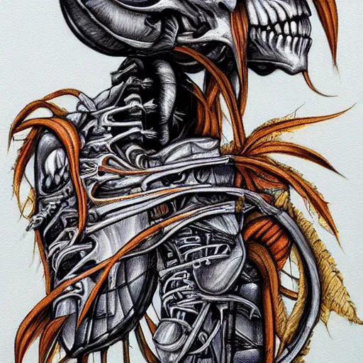 Image similar to a bautiful painting of sneaker by aaron horkey, trending on artstation, skeleton, colorful