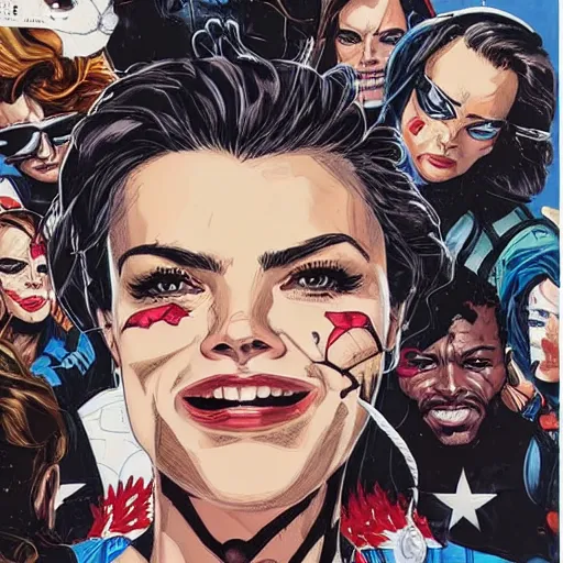 Prompt: The last selfie ever taken, by MARVEL comics and Sandra Chevrier