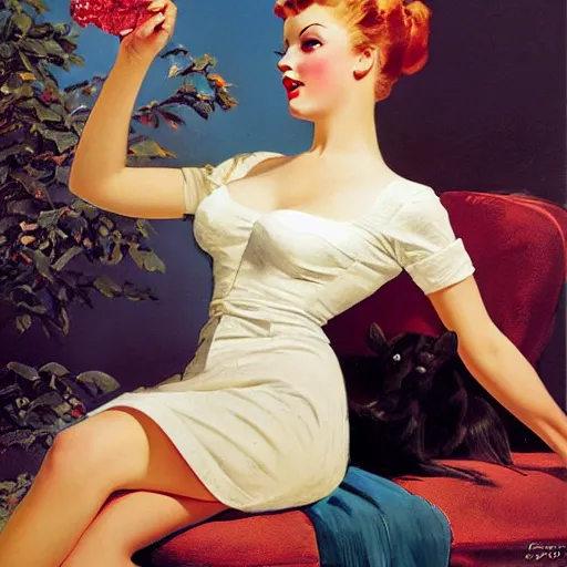 Image similar to photo of young woman by gil elvgren