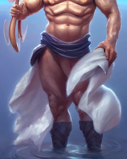 Image similar to character concept art of donald trump as poseidon | cute - fine face, pretty face, realistic shaded perfect face, fine details by stanley artgerm lau, wlop, rossdraws, james jean, andrei riabovitchev, marc simonetti, and sakimichan, tranding on artstation