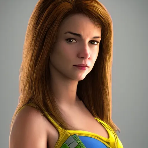 Image similar to april o'neil from the teenage mutant ninja turtles as a real person, photorealistic, cinematic