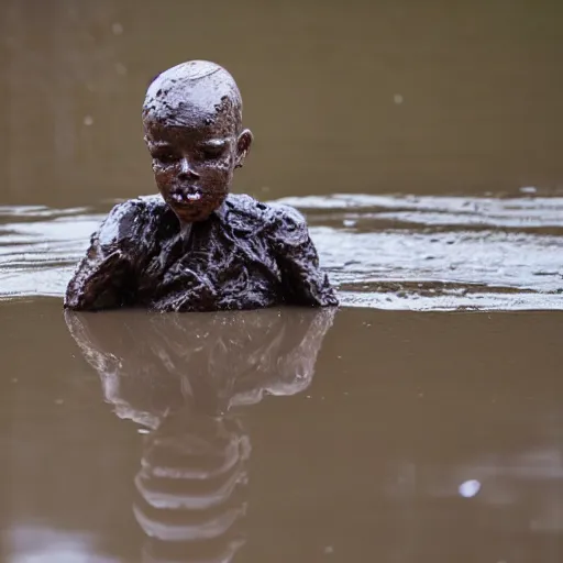 Image similar to a dummy, stuck in mud