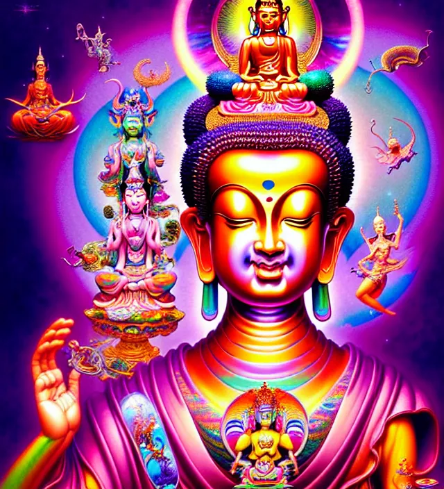 Image similar to lisa frank pattern fantasy character portrait of buddha sakyamuni, ultra realistic, wide angle, intricate details, blade runner artifacts, highly detailed by peter mohrbacher, wayne barlowe, boris vallejo, hajime sorayama aaron horkey, gaston bussiere, craig mullins